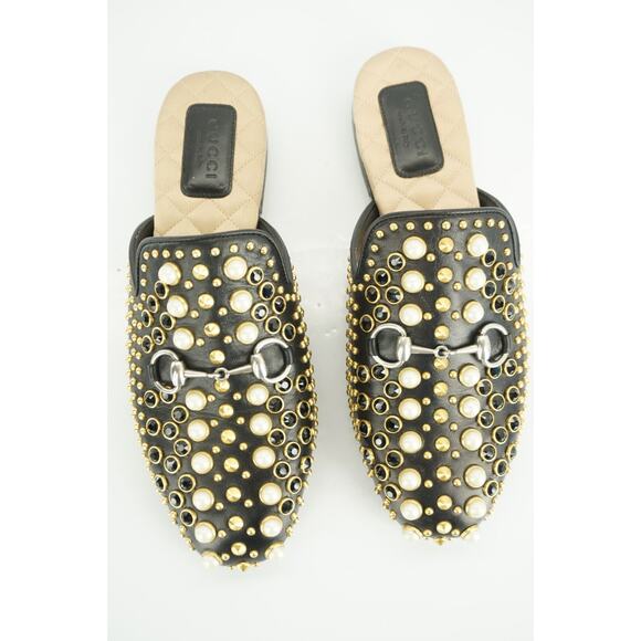 Gucci Princetown Pearl Studded Slide Mule Loafers Size 35 Horse Bit NIB $1500 - Picture 8 of 12